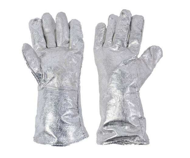 Aluminum Foil Coating Fire Resistant Silver Gloves