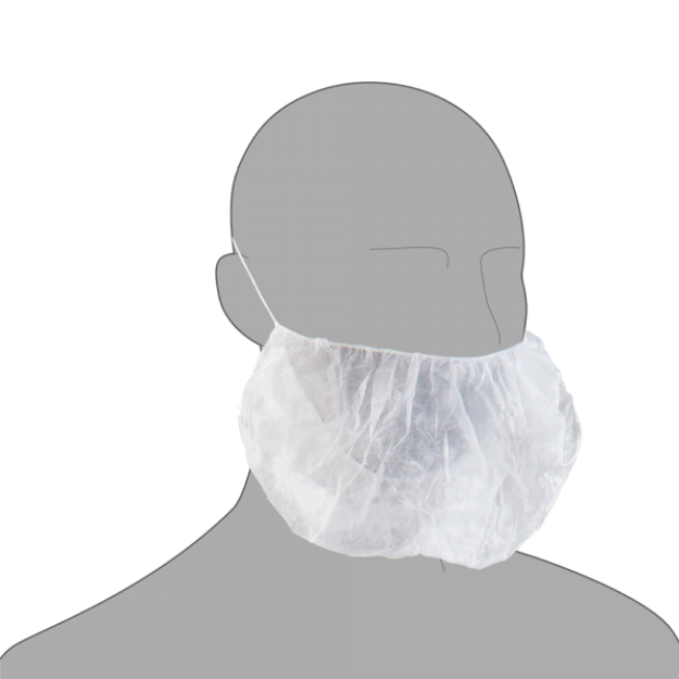 Disposable White Non Woven Beard Mask Hygienic Protective Beard Cover