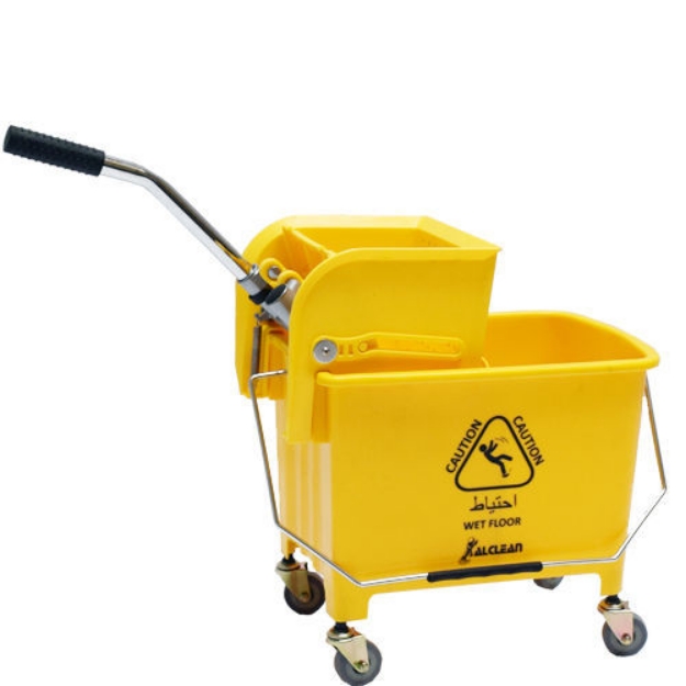 AD 8068 Yellow Mop Trolley Cleaning Bucket With Wringer 20 Liters 