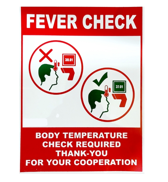 Picture of Fever Check - Body Temperature Check Required Sign