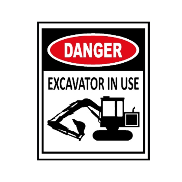 Picture of CS-921 Danger  excavator in use sign