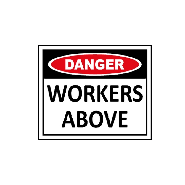 Picture of CS-906 Danger workers above sign