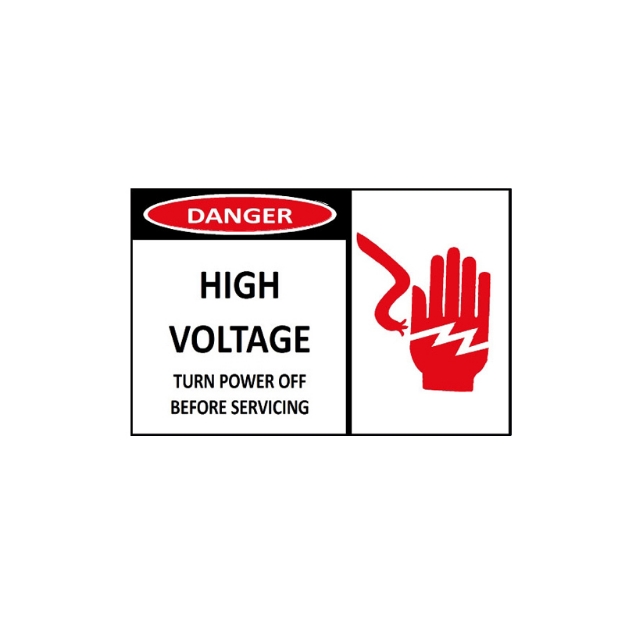 Picture of MW-514 Danger High Voltage Turn Power Off Before Servicing Sign
