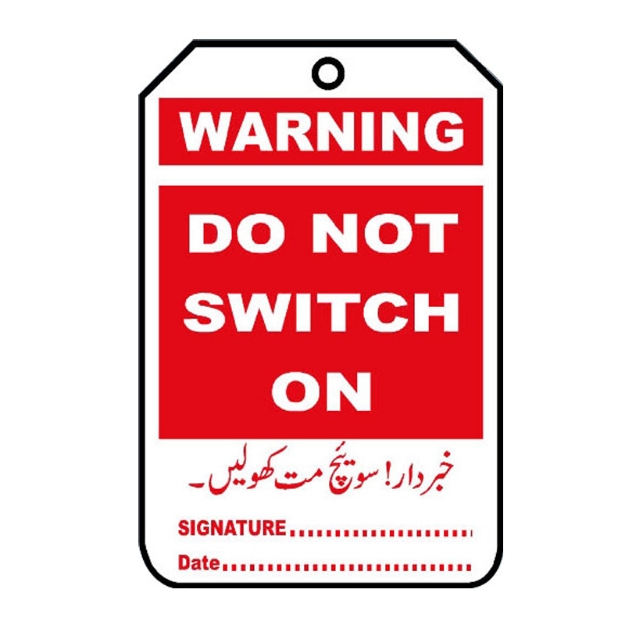 Picture of NT-1109 Do Not Switch On Tag