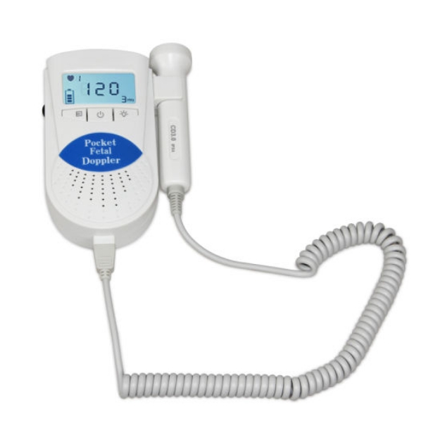 Portable Digital Fetal Doppler Ultrasound Baby Heartbeat Monitor with High Sensitivity Probe