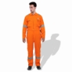 Prime Captain D592 Cotton Fabric 240 GSM Doha Elegance Safety Coverall With Grey Reflective Cloth	
