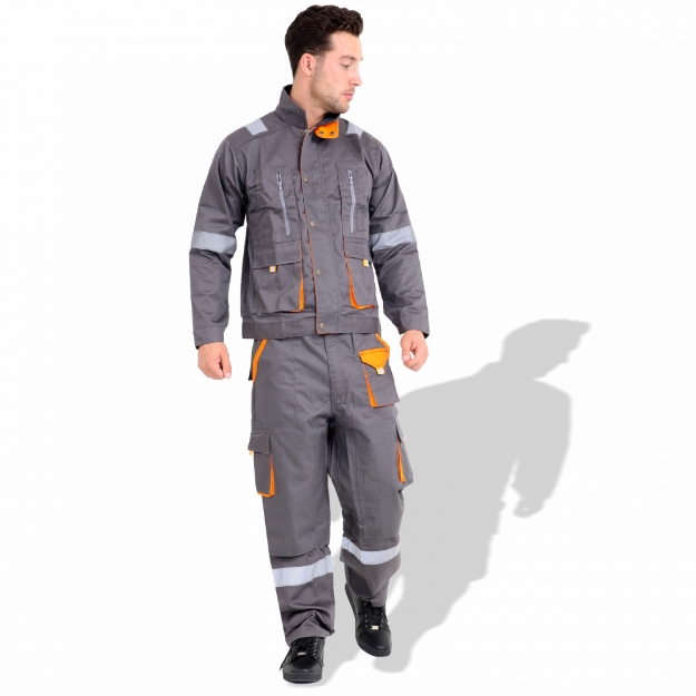 Prime Captain EUPS Fabric 240 GSM European Elegance Safety Coverall With White Reflective Cloth