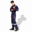 Prime Captain EUC280NV Cotton Fabric 280 GSM European Elegance Safety Coverall With Grey Reflective Cloth