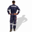 Prime Captain EUC280NV Cotton Fabric 280 GSM European Elegance Safety Coverall With Grey Reflective Cloth