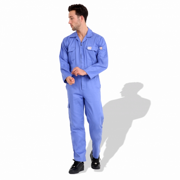 F1022 Flame Resistant Cotton Coveralls Breathable Pre Shrunk Workwear for Mechanics and Industrial Safety