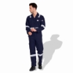 Flame Retardant F1023 Cotton Pre Shrink 240 GSM Coverall With Reflective Tape