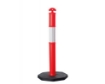 Orange T-Top Temporary Bollard with Reflective Bands & Base