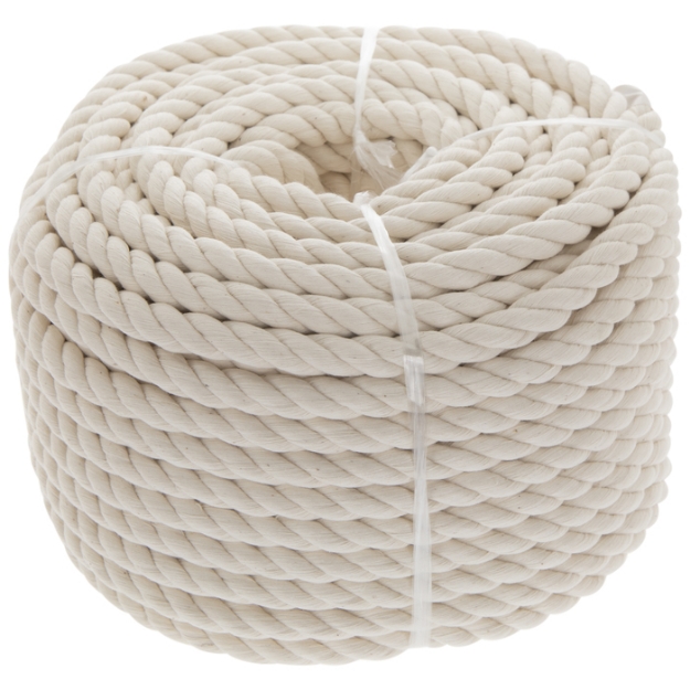Picture of Undyed Natural 100% Three Strands Twisted Strong Cotton Rope