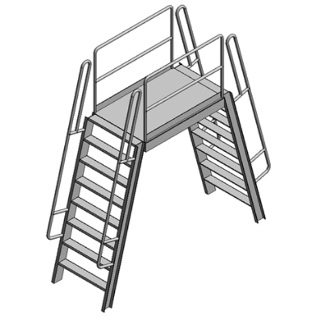 High Quality Aluminium Alloy Dual Side Warehouse Crossover Ship Ladder