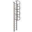 Heavy Duty Steel and Aluminum Fixed External Wall Safety Cage Ladder for Maintenance