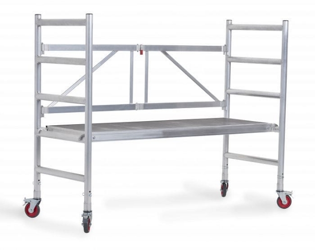 Heavy Duty 2mm Aluminum Alloy Portable Mini Scaffolding Tower Ladder for Work & Maintenance