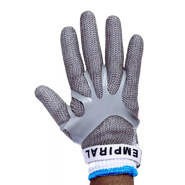 Stainless Steel Cut resistant Metal Mesh Chain Glove With Textile Strap & Elastic Grip