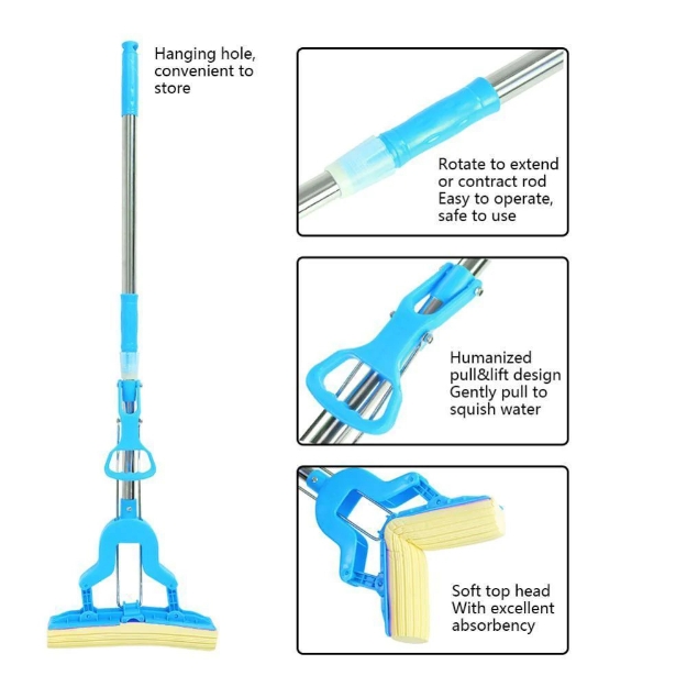 2631 High Absorbency Sponge Mop With Built In Squeezer