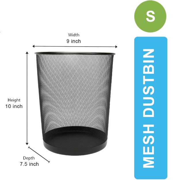 Paper Basket Round Metal Mesh Garbage Waste Trash Can