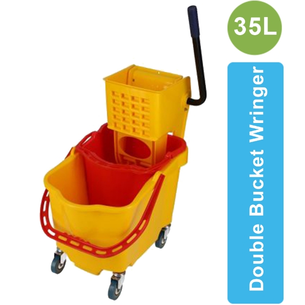35L Double Bucket Wringer Trolley