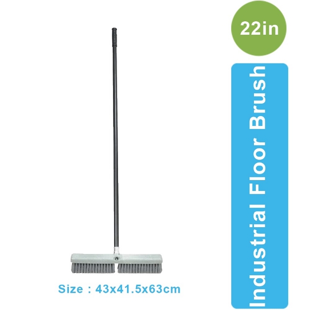 Heavy Duty AF01202 22in Plastic Handle Wide Brush Floor Cleaning Brooms
