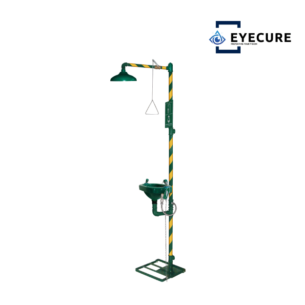 EYECURE S250 Safety Eyewash Shower Station Combination Unit with ABS Plastic Basin