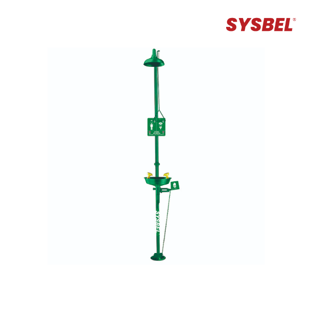 SYSBEL WG7053FG Safety Equipment Stainless Steel Drench Shower Units with Eye and Face Wash