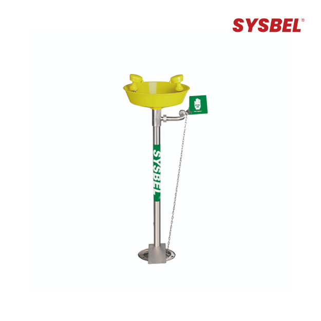  SYSBEL WG7033FY Stainless Steeel & AES Plastic Pedestal Mounted Basin Eyewash Station