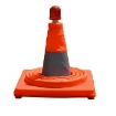 Foldable Reflective Oxford Cloth & ABS Plastic Retractable LED Light Safety Traffic Cone