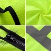 Reflective Safety Vest Yellow Blue Breathable Mesh Jacket with Zipper and Multiple Pockets