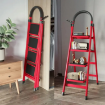 High Quality Carbon Steel Anti Slip Rubber Pad Folding Steps Ladder