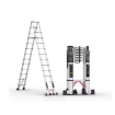 Telescopic Aluminium 2 in 1 Straight & A-Type Anti Slip Surface Extendable Step Ladder
