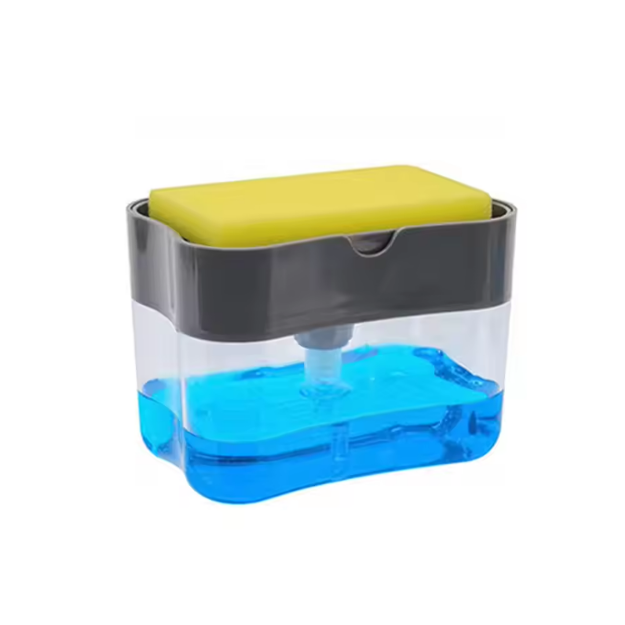 Dishwash SD 8762 2 in 1 Liquid Soap Dispenser Sponge Holder Box Kitchen Sink