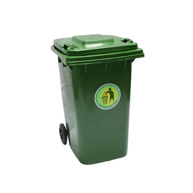 Industrial XDL-120A1-9 120Litre Plastic Green Large Garbage Dustbin With Wheel