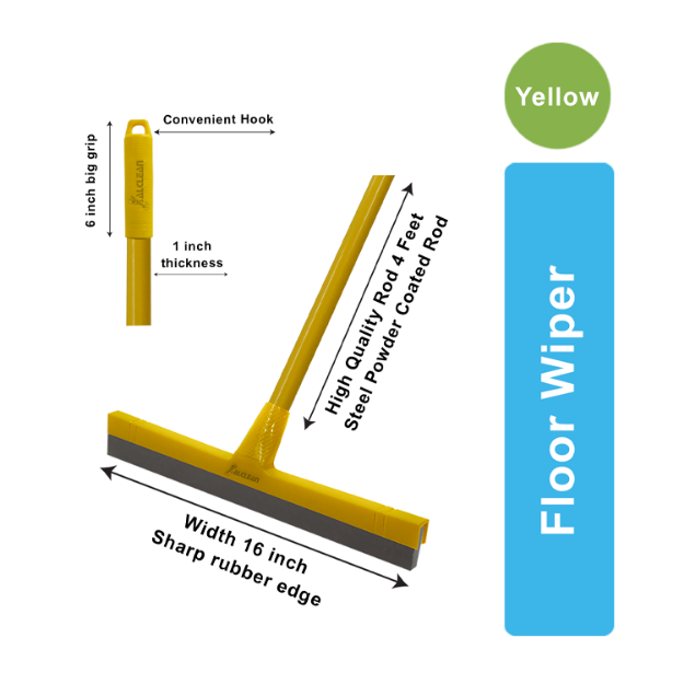 Industrial FV070 Plastic Yellow Rubber Squeegee Strong Handle Floor Wiper