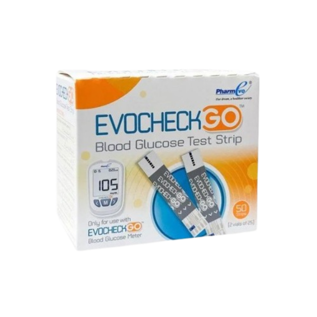 Evocheck GO Blood Glucose Test Strips Compatible Diabetes Monitoring Strips 50 Count