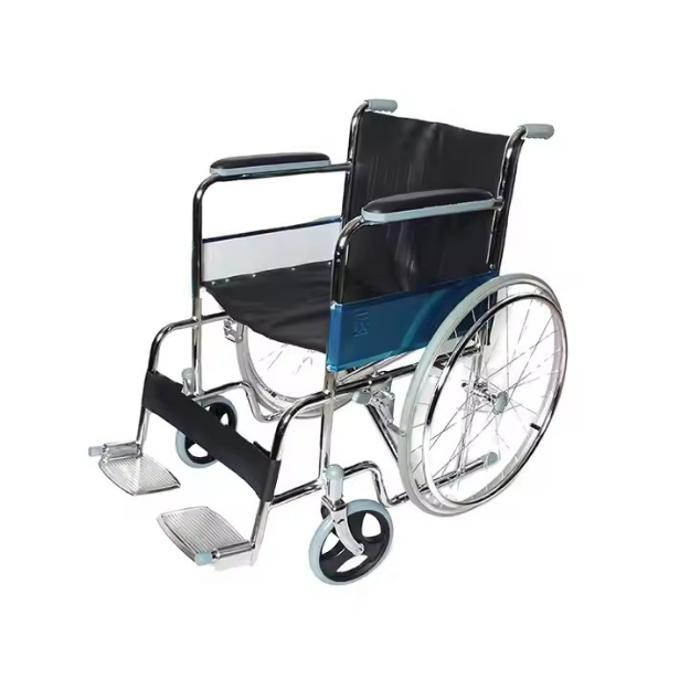 High Quality KY809 Mild Steel And Aluminum Frame Health Care Manual Folding Wheelchair