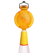 TL0014 Solar Road Safety LED Flashing Warning Light Traffic Cone Mounted