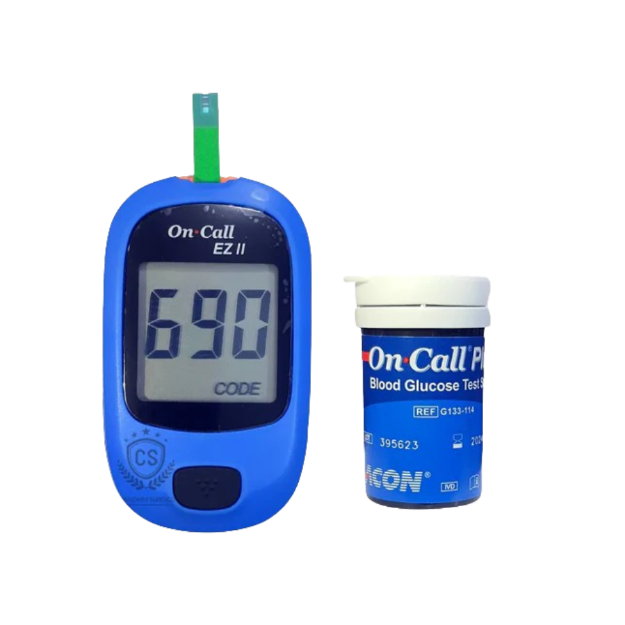 On-Call EZ II Blue Automatic Digital Health Care Glucose Monitor Machine