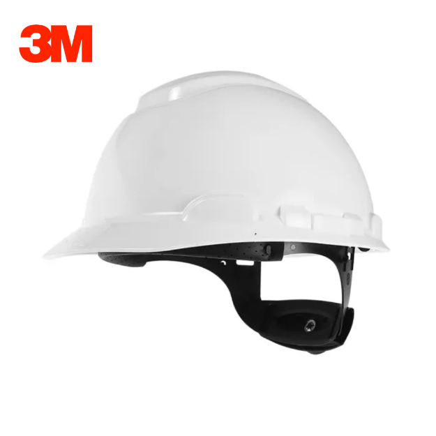 3M H-701R White Hard Hat Helmet With 4 Point Ratchet Suspension	