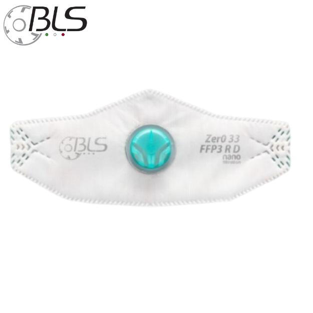 BLS Zer0 33 FFP3 NR D Disposable Flat Fold High Filtration Face Mask with Eolo Exhalation Valve and Armor Protective Outer Layer