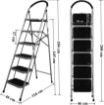 High Quality White Carbon Steel Folding Step Ladder with Anti Slip Rubber Pads