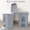 Grey Push Lid 15L Plastic Dustbin for Home & Office