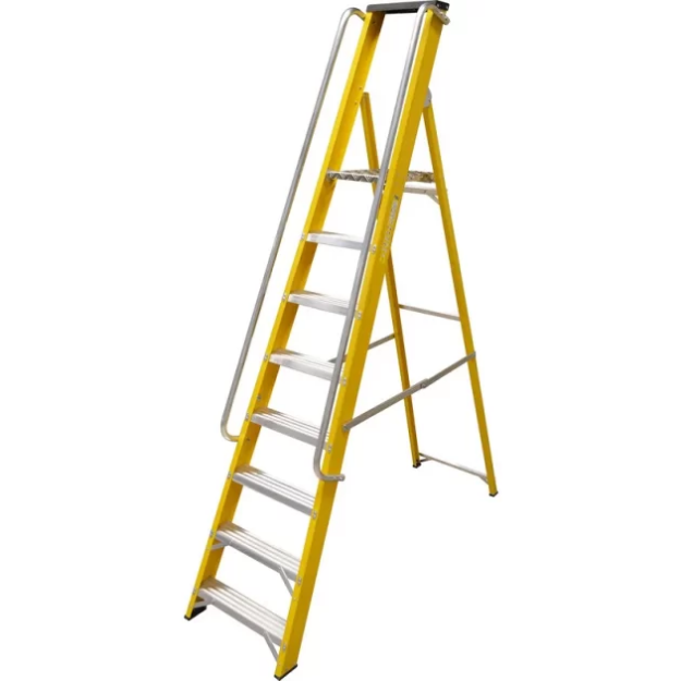 High Quality Insulated Fiberglass Aluminium Step Ladder for Domestic Use