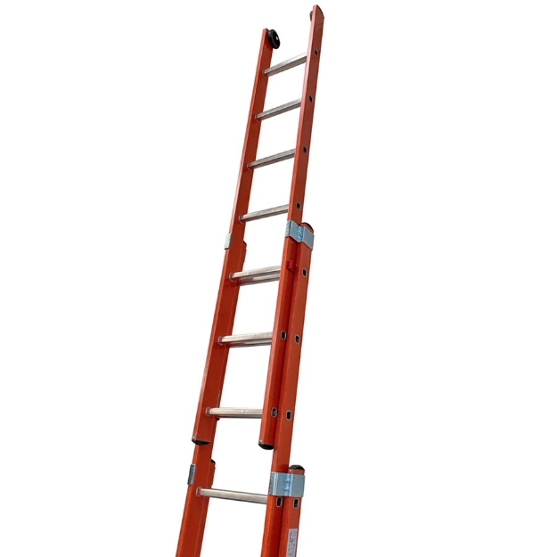 Heavy-Duty Fiberglass Triple Extension Safety Ladder 