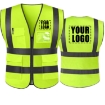 Breathable Reflective Safety Vest High Visibility Jacket with Zipper and Multiple Pockets	