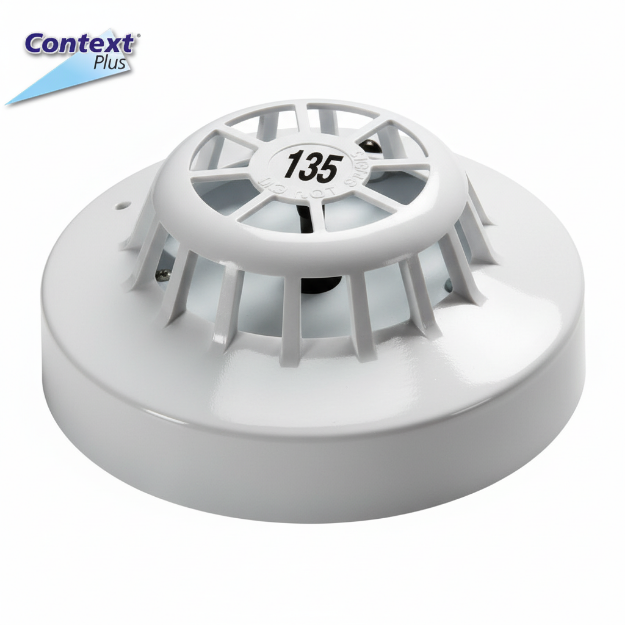 Context Plus Heat Detector 135°F Series 65A Flame Retardant Emergency Alarm With Flashing LED