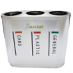 WN-001 Stainless Steel 3-in-1 Recycle Dustbin – Triple Waste Segregation Bin