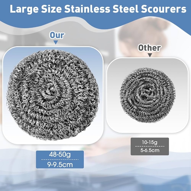 Stainless Steel Dish-Washing Scrubber Sponge – Heavy-Duty Kitchen Scouring Pad
