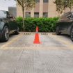 Folding Collapsible ABS Plastic Base Orange Grey Reflective Safety Traffic Cone With LED Light